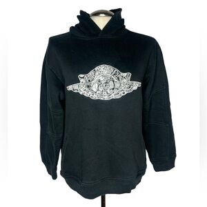 Nike Air Jordan Long Sleeve Pullover Hooded Sweatshirt Black Size L